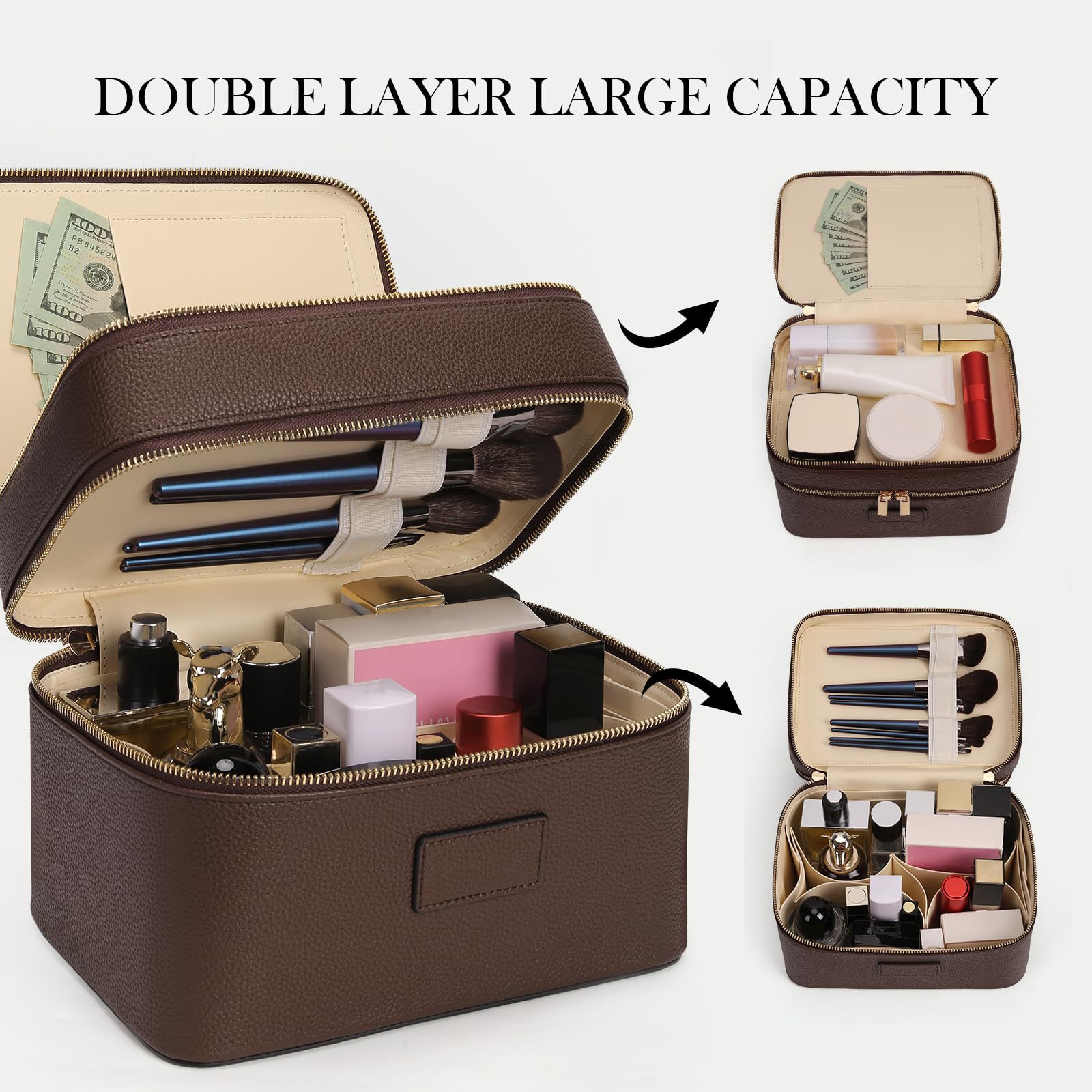 Luxury Bags Leather - Borsa Cosmetica di Lusso a Doppio